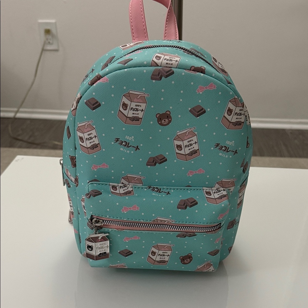 Bioworld Teddy Bear Chocolate Milk Carton Mini Backpack New without label
